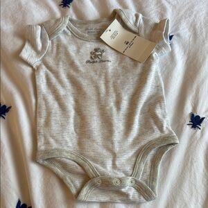 Ralph Lauren Baby Gray Striped Onesie